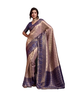Sari Tradicional Elegante y Encantador de Seda JMC, Sin Arrugas, que Absorbe la Humedad, para Fiestas de Diwali y Bodas, para Invierno y Todas las Estaciones - Product Image 1