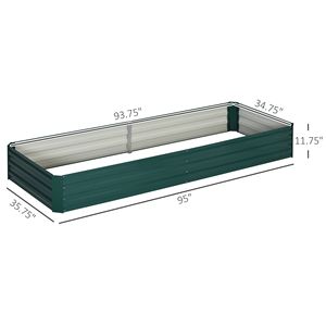Fioriera Rialzata Zincata 95x36x12 cm, Facile da Montare e Pulire, per Coltivare Fiori, Erbe e Piante Grasse - Vasi e Fioriere Verdi - Product Image 3