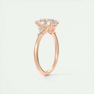 Anillo de compromiso de 2.10 ct con centro ovalado y piedras laterales en forma de cometa, en oro blanco de 14K, cultivado en laboratorio - Product Image 4