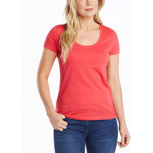 T-shirt pour femme à col rond respirant avec logo personnalisé imprimé, motif uni classique, manches courtes, blanc, 100% coton, automne, haute qualité - Product Image 1