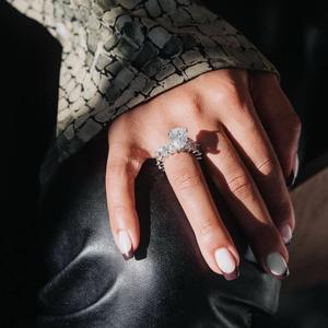 Luxury Pear Cut Three Stone Engagement <b>Ring</b> | 925 Sterling <b>Silver</b> Wedding <b>Ring</b> |<b>Statement</b> <b>Ring</b> for Women - Product Image 2