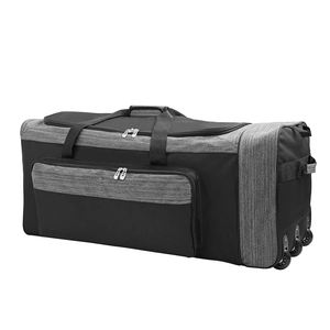 High Quality Large Capacity <b>Rolling</b> Duffel <b>Bag</b> with Adjustable Strap Black Gray Polyester Travel Gym <b>Bag</b> Unisex Casual Style - Product Image 1