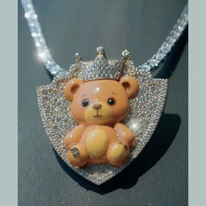 จี้หมีเท็ดดี้ 3 มิติสุดหรู ดีไซน์การ์ตูน ตัวเรือนเงินแท้ 925 ประดับเพชรแบบ Iced Out สไตล์แร็ปเปอร์ จี้เพชรโมอิสซาไนต์ VVS แบบสั่งทำพิเศษ สำหรับเป็นของขวัญ - Product Image 3