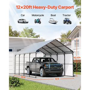 Carport per Esterni Resistente 12 X 20 con Telaio in Acciaio Zincato, Garage con Tettoia Rimovibile - Product Image 2