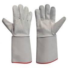 Gants de sécurité pour soudeurs en cuir suédé de qualité XL, couleur personnalisée, résistance à la chaleur, doublure en coton, protection maximale contre le feu EN420 - Product Image 2