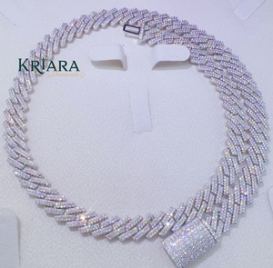 Women's and Men's Moissanite <b>Statement</b> <b>Necklace</b> Round Brilliant Cut Design S925 Silver Luxury Jewelry - Product Image 3