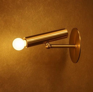 Minimalist Brass Wall <b>Sconce</b> Geometric Design Indoor <b>Lighting</b> Fixture For Bedroom Home Decor - Product Image 2