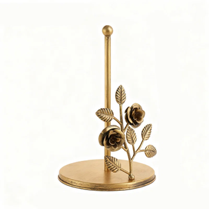 Boîte à mouchoirs élégante dorée pour salon, distributeur de mouchoirs de bureau en métal haut de gamme avec ornement cerf - Product Image 4