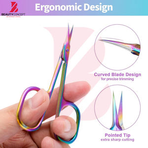 Tijeras para Cutículas de Uñas Duraderas a Precio de Mayoreo, Tijeras de Manicura de Acero Inoxidable con Punta Afilada de Precisión en Varios Colores - Product Image 6