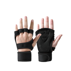 Gants d'entraînement sans doigts, protection des paumes avec grip antidérapant, sangle de poignet réglable pour adultes, matériau néoprène - Product Image 5
