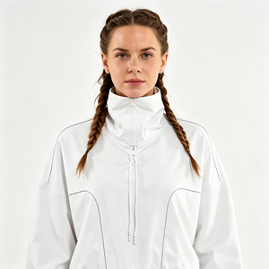 Stand Collar Oversize Ladies Windbreaker Waterproof <b>Jackets</b> Custom Branding Running Hiking Camping Travel Wear Nylon <b>Jacket</b> - Product Image 5
