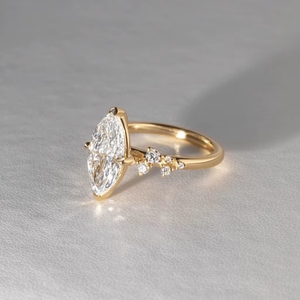 Diamante Cultivado en Laboratorio Certificado por IGI, Corte Ovalado de 1-5 Quilates, Diseño Floral Vintage, Oro Sólido de 18K, 14K, 10K, Plata 925, Anillo de Compromiso o Aniversario - Product Image 2