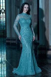 Nuevo Vestido de Noche con Lentejuelas y Manga Larga, Elegante Vestido de Gala Color Borgoña con Cuello Alto y Largo hasta el Suelo, Fabricante Mayorista - Product Image 3