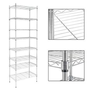 8-Tier Adjustable Steel <b>Wire</b> <b>Rack</b> Chrome YJ Durable <b>Wire</b> Shelving Unit - Product Image 4
