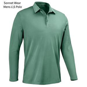 Chemises polo homme à manches longues unies - Product Image 1