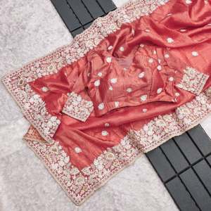Sari de Fiesta con Bordado y Lentejuelas para Fiestas - Product Image 6