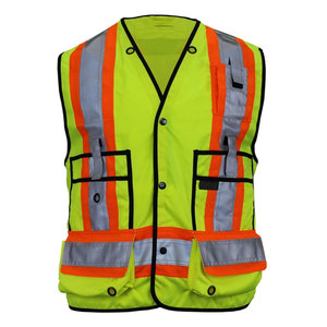 เสื้อกั๊กสะท้อนแสงสำหรับงานก่อสร้าง หลายขนาด พร้อมซิปและกระเป๋า - Product Image 3