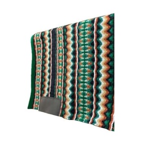 Western Saddle Pad Multi Geometric Navajo Pattern Handwoven Wool Contoured Horse Riding <b>Blanket</b> Tack Gear - Product Image 3