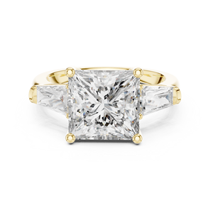 Anillo de Compromiso, Boda o Promesa con Tres Diamantes Cultivados en Laboratorio, Corte Marquesa de 4 Quilates, Oro de 14K, Certificado IGI, Piedras Grandes - Product Image 1