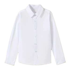 Chemise classique à manches longues et col pour filles - Mélange de viscose doux, boutonnée sur le devant, tissu non extensible, uniformes scolaires - Product Image 1