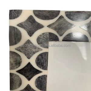 Wholesale Customizable Metal Photo <b>Frame</b> Grey Geo Bone Inlay Resin MDF Board Square Wall Decor <b>4x6</b> A4 Sizes Personalized Logo - Product Image 2