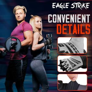 Gants de musculation Eagle Strike à demi-doigts en silicone, antidérapants, respirants, avec support de poignet et fermeture rapide, unisexe, logo personnalisé - Product Image 5
