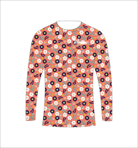 เสื้อกีฬาแขนยาวลายดอกสีส้มระบายอากาศได้ดีเสื้อยืดออกกำลังกาย - Product Image 2