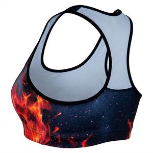 Soutien-gorge de sport personnalisé à sublimation avec motif flamme, maintien élevé, pour femme, respirant, idéal pour le fitness et le yoga - Product Image 3