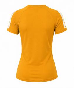 เสื้อรัชการ์ดแขนสั้นสีเหลืองมัสตาร์ดสำหรับผู้หญิง แห้งเร็ว ผลิตจากโพลีเอสเตอร์ ทรงสปอร์ต เหมาะสำหรับการฝึกซ้อมและกิจกรรมกลางแจ้ง - Product Image 3