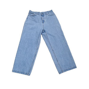 Pantalones Vaqueros de Mezclilla Azul Claro para Hombre, Diseño de Paneles con Parches, Tela de Algodón, Corte Recto Informal para Uso Diario - Product Image 4