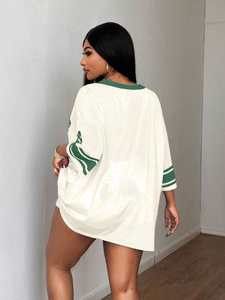 Jersey de punto personalizado para mujer, estilo oversize, estilo fútbol americano, venta al por mayor OEM, jersey transpirable de moda - Product Image 2