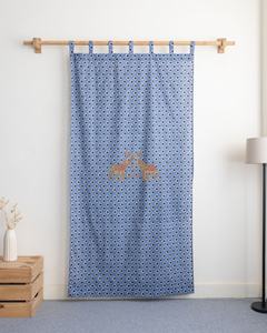 Cortinas Florales Azules de Algodón Estilo Rústico con Estampados de Flores Retro Americanos para Sala de Estar - Product Image 4