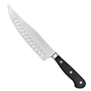 Cuchillos de Chef Profesionales de Acero Inoxidable con Hoja Curva de Filo Hueco, Mango Ergonómico Negro con Triple Remache para Carne - Product Image 2