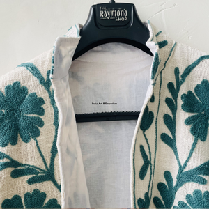 Veste d'hiver en coton Suzani indienne faite à la main, brodée à la main, longueur normale, unisexe, avec col montant - Product Image 3
