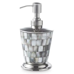 Distributeur de savon liquide haut de gamme, design unique et élégant, avec décorations en nacre perlée, pour le lavage des mains, accessoire de salle de bain. - Product Image 1