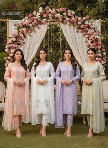 Conjunto de Top y Pantalón de Viscosa Cristal con Dupatta de Organza Pesada para un Shalwar Kameez Refinado para Diwali, Disponible en Tallas XL y XXL - Product Image 6