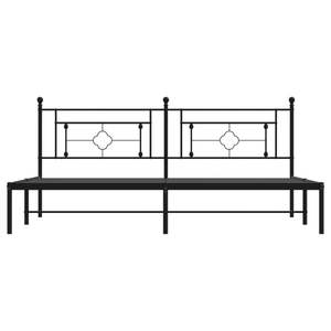 Cadre de lit double en acier noir avec revêtement poudré, lits en métal - Product Image 5