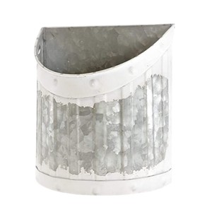 Set of 3 Galvanized Wall Planters Farmhouse Metal Wall Hanging Planter for Indoor & Outdoor Garden Decor Flower <b>Pots</b> For Herbs - Product Image 3