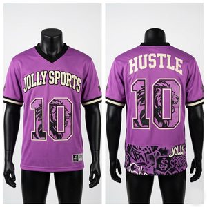 เสื้อฟุตบอลชาย ผ้าโพลีเอสเตอร์ตาข่าย 220 GSM สีแดงเลือดหมู แต่งลายทวิลล์ ปักโลโก้ตามสั่ง เสื้อยืดคอตตอน 100% สำหรับผู้ชาย ทรงหลวม พิมพ์ลาย - Product Image 5