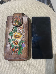 ซองหนังใส่โทรศัพท์ตามสั่งแบบใหม่เคสโทรศัพท์หนังแท้แบบตะวันตกฝาครอบโทรศัพท์มือถือแบบตะวันตกสลักกระเป๋าสตางค์เข็มขัดคาวบอยหนังสำหรับผู้ชาย - Product Image 3