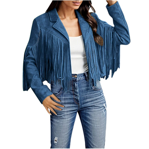 Chaqueta de Cuero con Flecos para Mujer, Estilo Motociclista, Manga Larga, Talla Personalizada, Moda 2025-2026 - Product Image 5