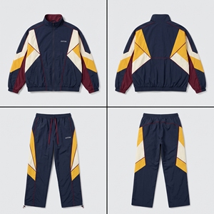 ชุดวอร์มกันลมแบบมีสีตัดกัน OEM 3 ชิ้น เสื้อแจ็คเก็ต เสื้อกั๊ก กางเกงขายาว พร้อมโลโก้สั่งทำ - Product Image 2