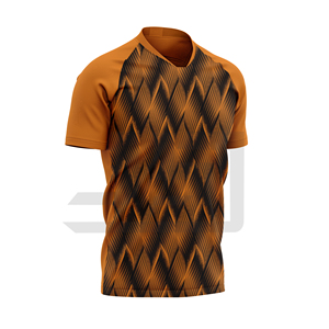 Camiseta Deportiva JAMEZ con Nombre de Equipo Personalizado, Cuello en V, Manga Corta, 100% Algodón, Secado Rápido, Antibacteriana - Juega con Coraje, Defiende, Orgullo, Ataca - Product Image 1