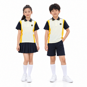 Custom School Sports Uniform Set for Boys and <b>Girls</b> <b>Short</b> Sleeve Polo Shirt with Skirt or <b>Shorts</b> Kids <b>PE</b> Teamwear - Product Image 1