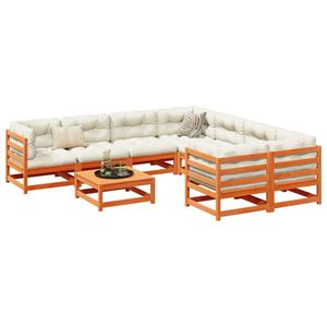Set Divano da Giardino Bianco Crema e Marrone Cera - Product Image 1