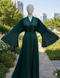 Nouvelle Abaya Traditionnelle Islamique Noire Magnifique pour Femme, Style Saoudien, en Polyester Respirant, Longueur Cheville, Collection Printemps 2026, Dubaï - Product Image 2