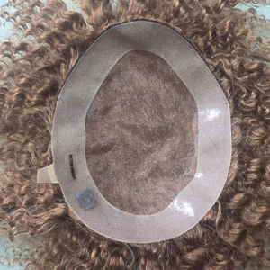 ทูเป้ผมแท้แบบหยิกสไตล์อินเดียสำหรับผู้ชาย ฐานโมโน Prothes-TAZ HAIR BANGLADESH - Product Image 1