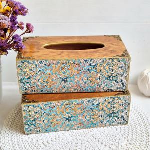 Caja de pañuelos de madera impresa líder en el mercado, caja de pañuelos de madera impresa de alta resistencia para oficina y estudio, estuche para pañuelos faciales al por mayor - Product Image 6