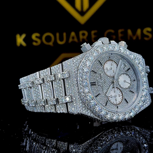 Reloj de Lujo Unisex VVS con Diseño Único, Resistente al Agua, de Acero Inoxidable, Cuero y Cuarzo, con Diamantes Moissanite, a Precio Bajo de Mercado y Suministro al por Mayor - Product Image 1