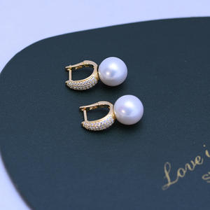 Pendientes de Perlas de Agua Dulce de 10-11 mm, Grandes, Blancas y Púrpuras, Redondas, con Luz Intensa, Ligeras Imperfecciones, Plata de Ley S925, Joyería de Perlas de Primera Calidad - Product Image 5